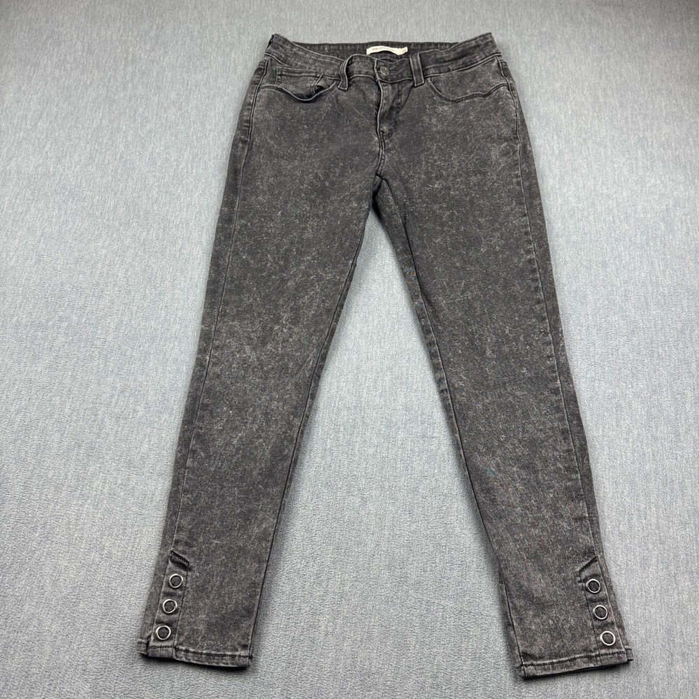 Levis Jeans Women 30X26 535 Black Super Skinny Ankle Stretch Stonewash Pants